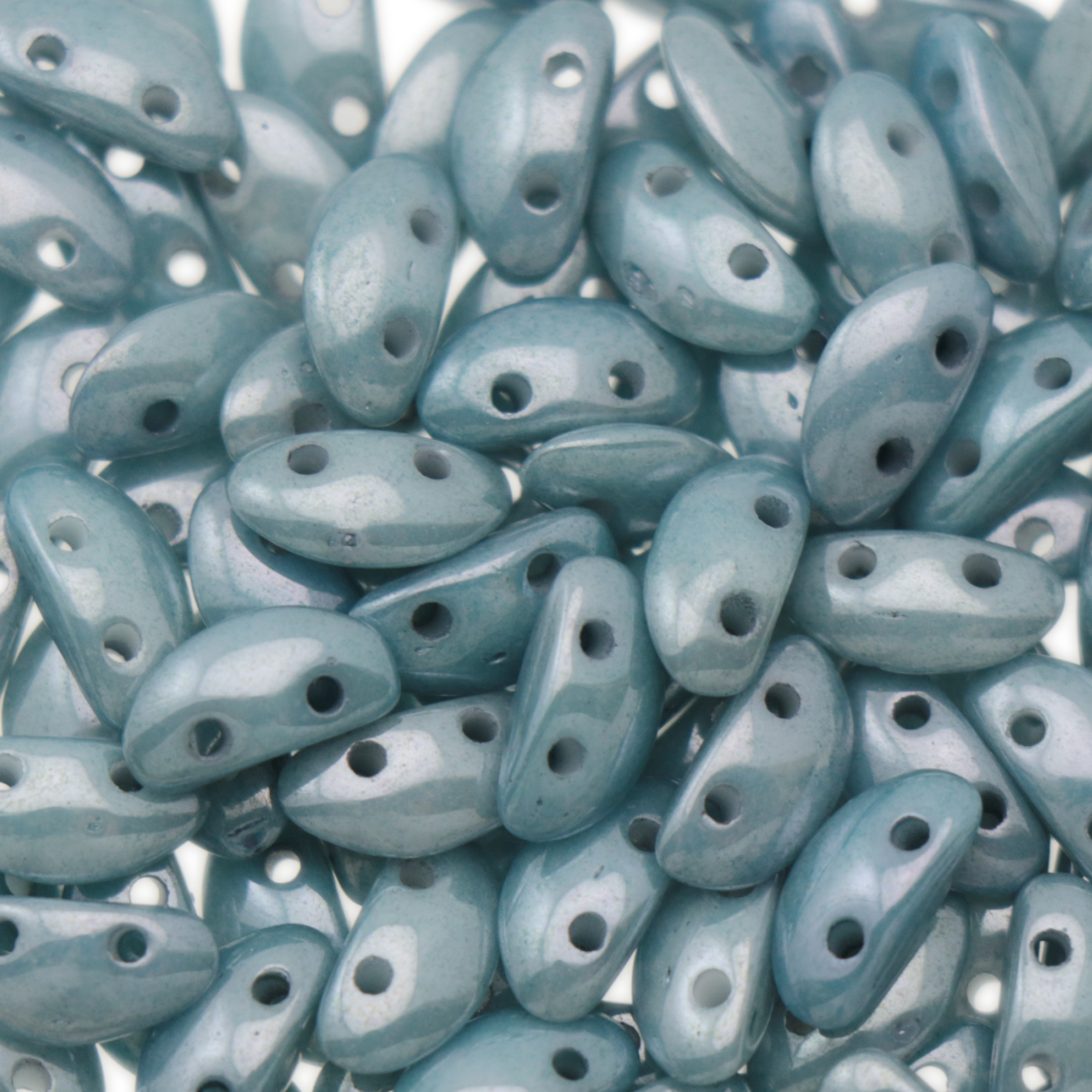 czech glass mobyduo beads - luster metallic blue 8x3mm | 30pc