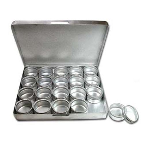 20 compartments removable organizer alluminum box - 17x13cm | 1pc