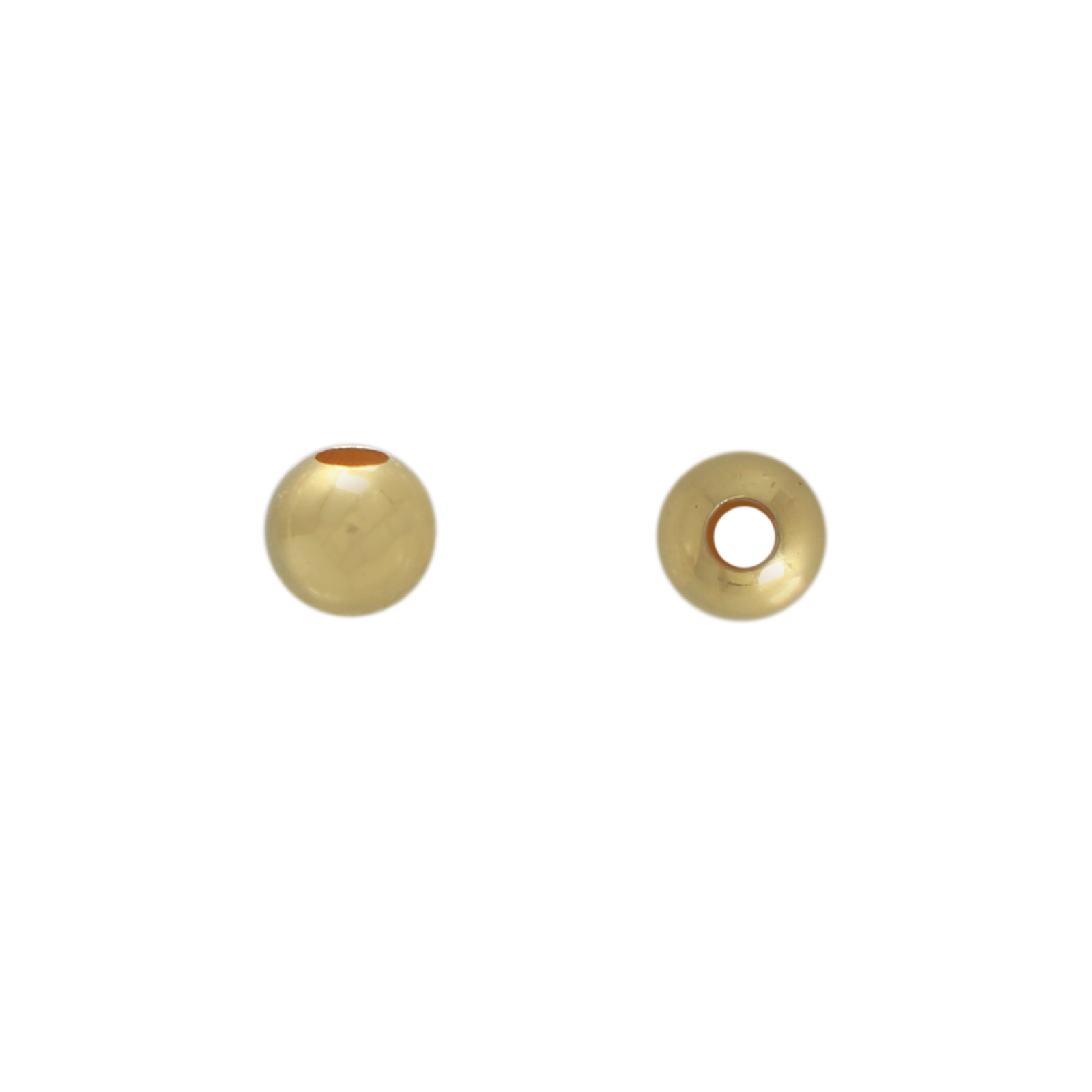 sterling silver gold plated bead seamless round (light weight) 4mm | 10pc