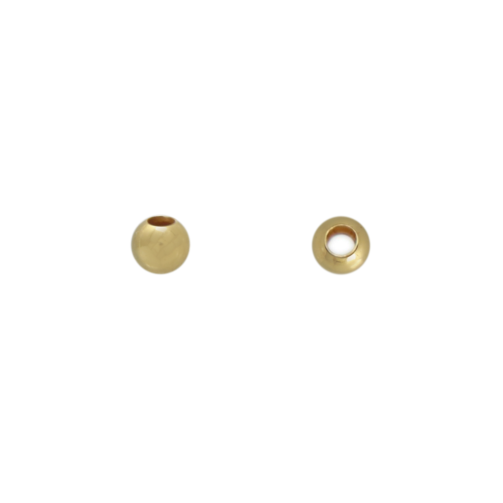 sterling silver gold plated bead seamless round (light weight) 2,2mm | 50pc