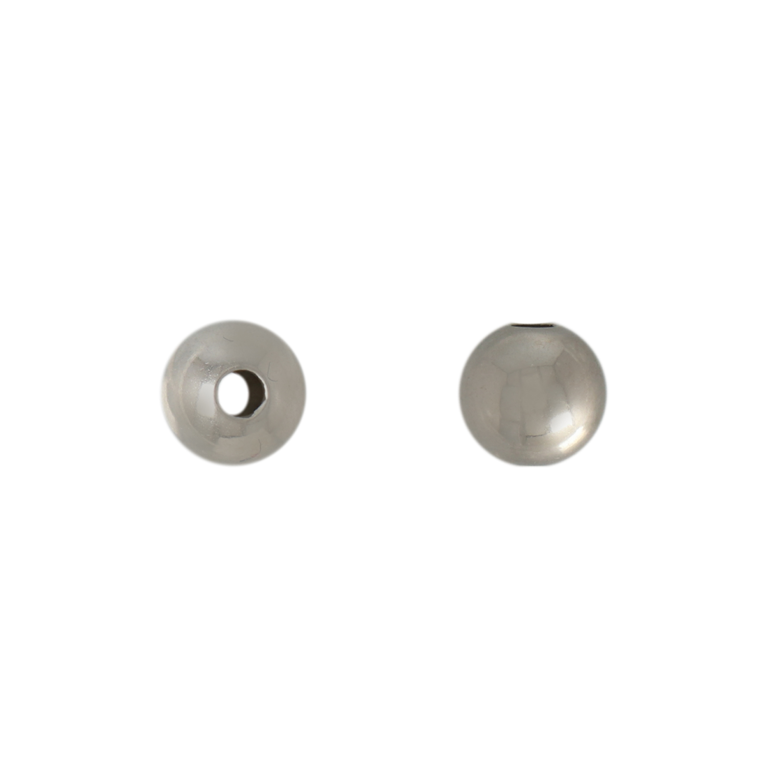rhodium sterling silver bead seamless round (light weight) 4mm | 10pc