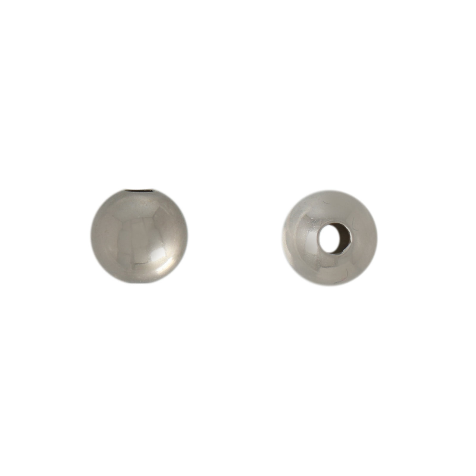 rhodium sterling silver bead seamless round (light weight) 6mm | 4pc