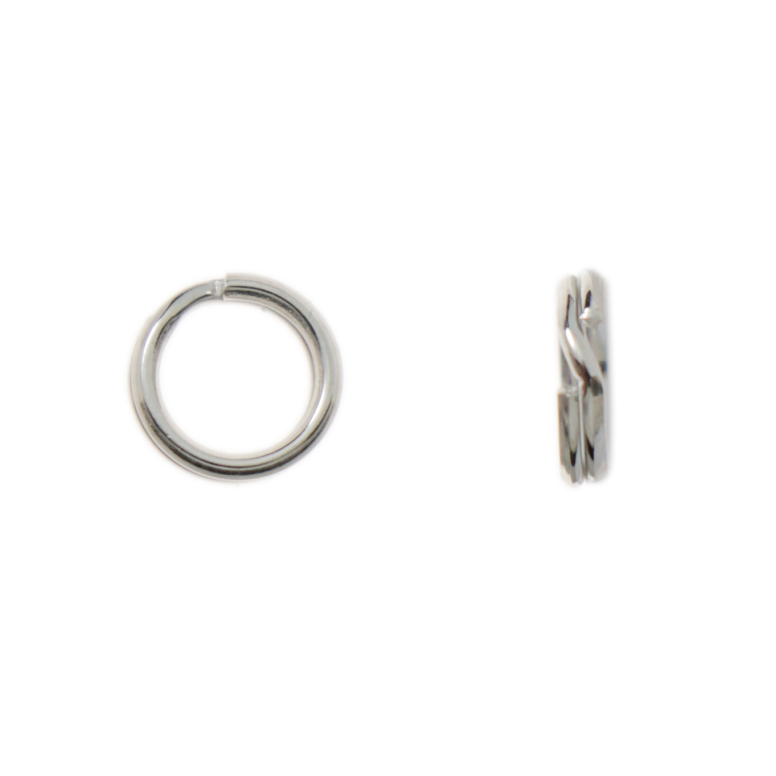 rhodium sterling silver split ring 6mm | 5pc