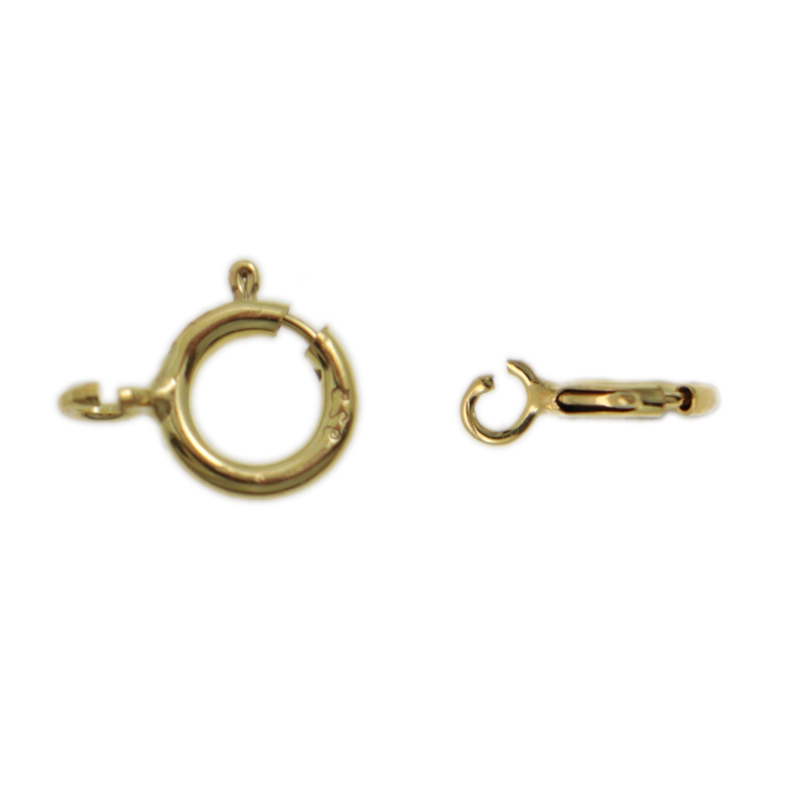 sterling silver gold plated spring ring clasp (light weight) 5,5mm | 10pc