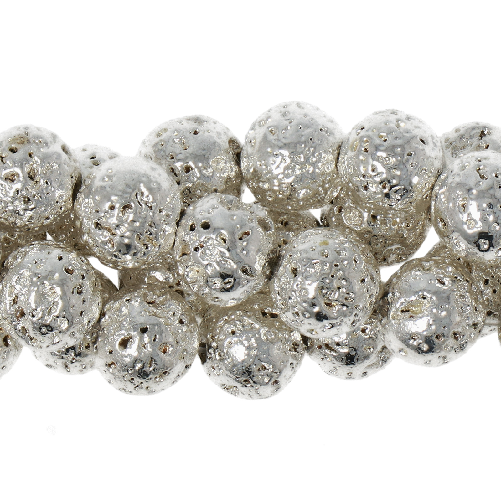 silver lava stone round 8mm | 15/16-inch strand