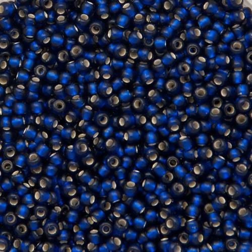 rocaille toho seed beads 11/0 silver-lined frosted cobalt (28df) | 10gr