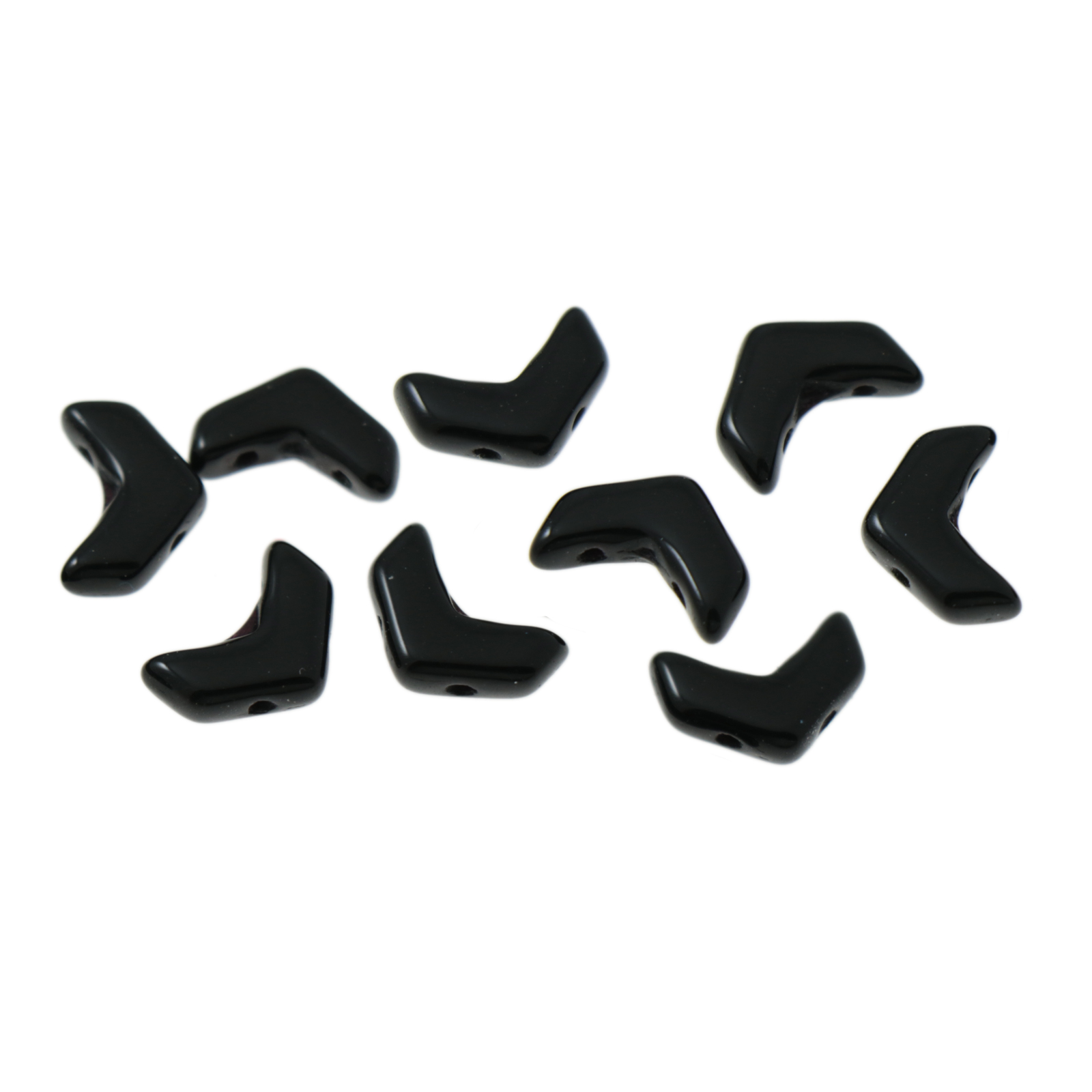 chevron duo glasperlen jet 10x4mm | 30st