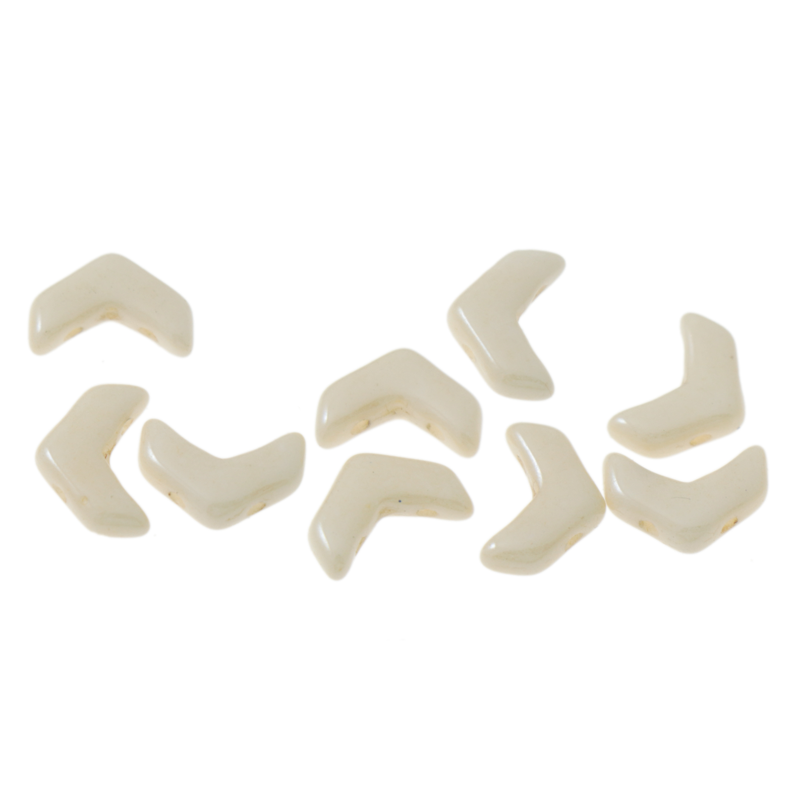 czech glass chevron duo beads - opaque luster champagne 10x4mm | 30pc
