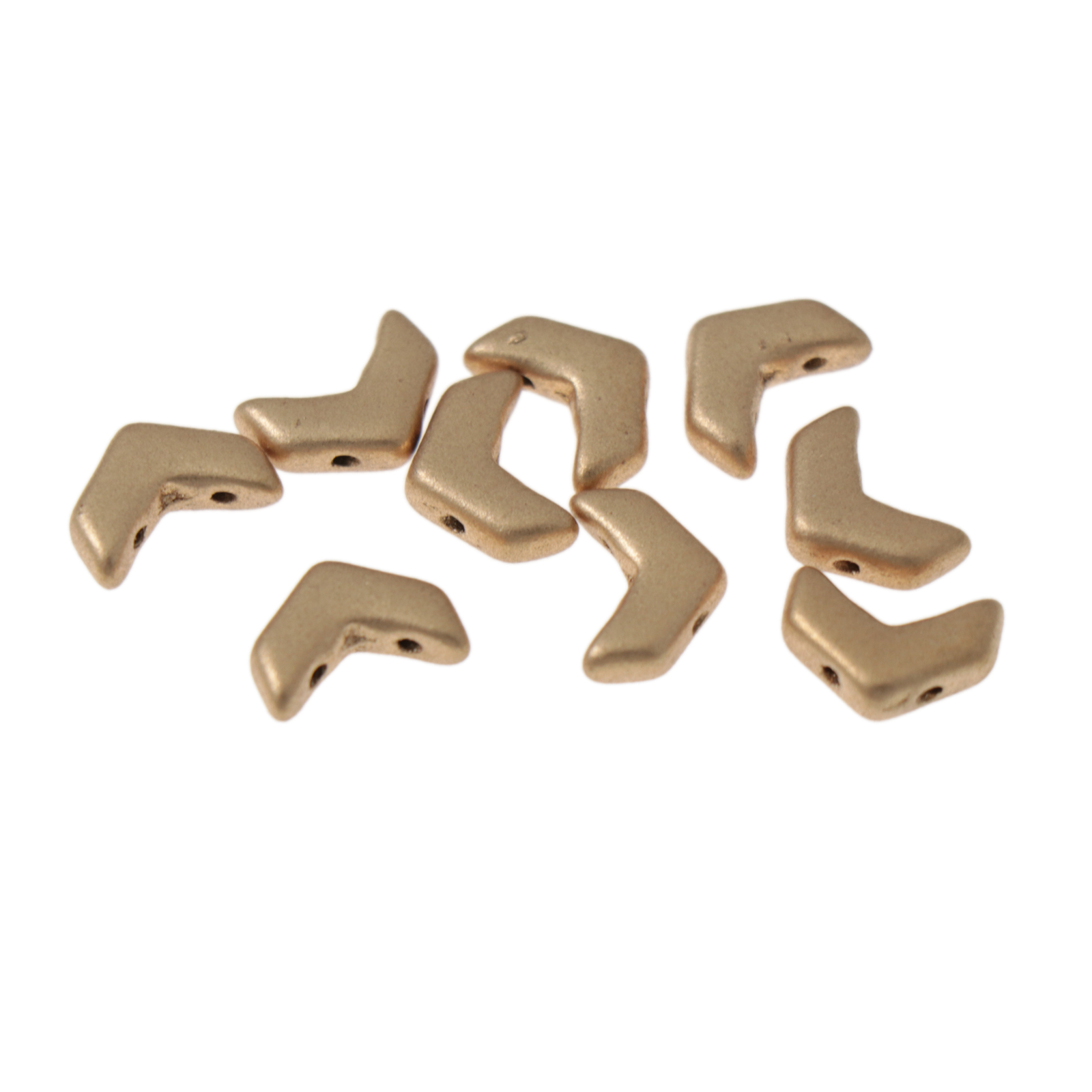 czech glass chevron duo beads - crystal bronze pale gold 10x4mm | 30pc