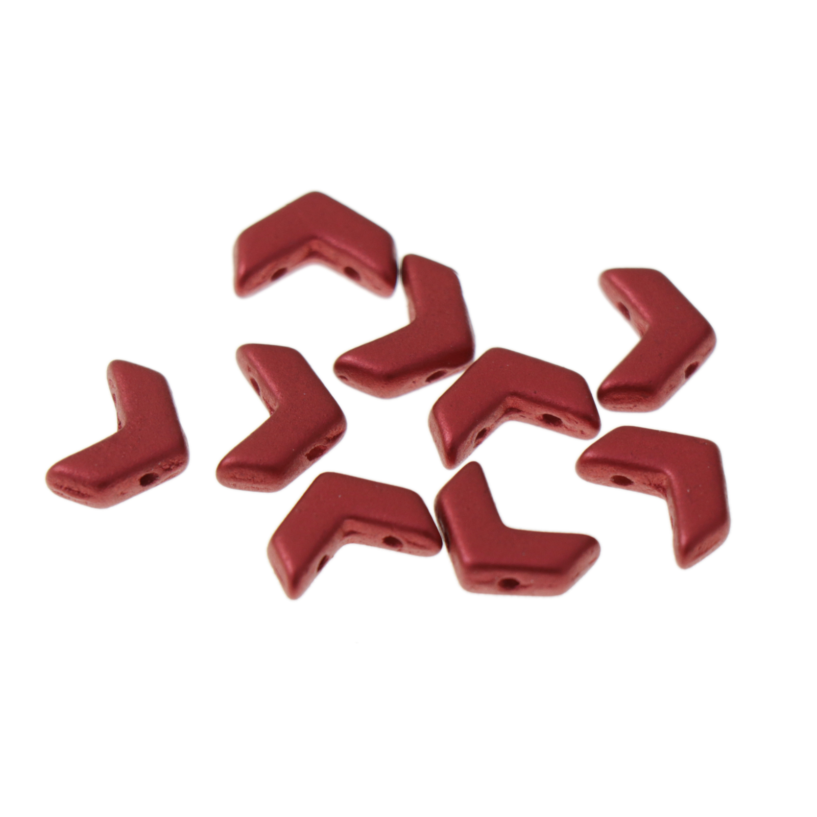chevron duo glasperlen metallic lavastein red 10x4mm | 30st