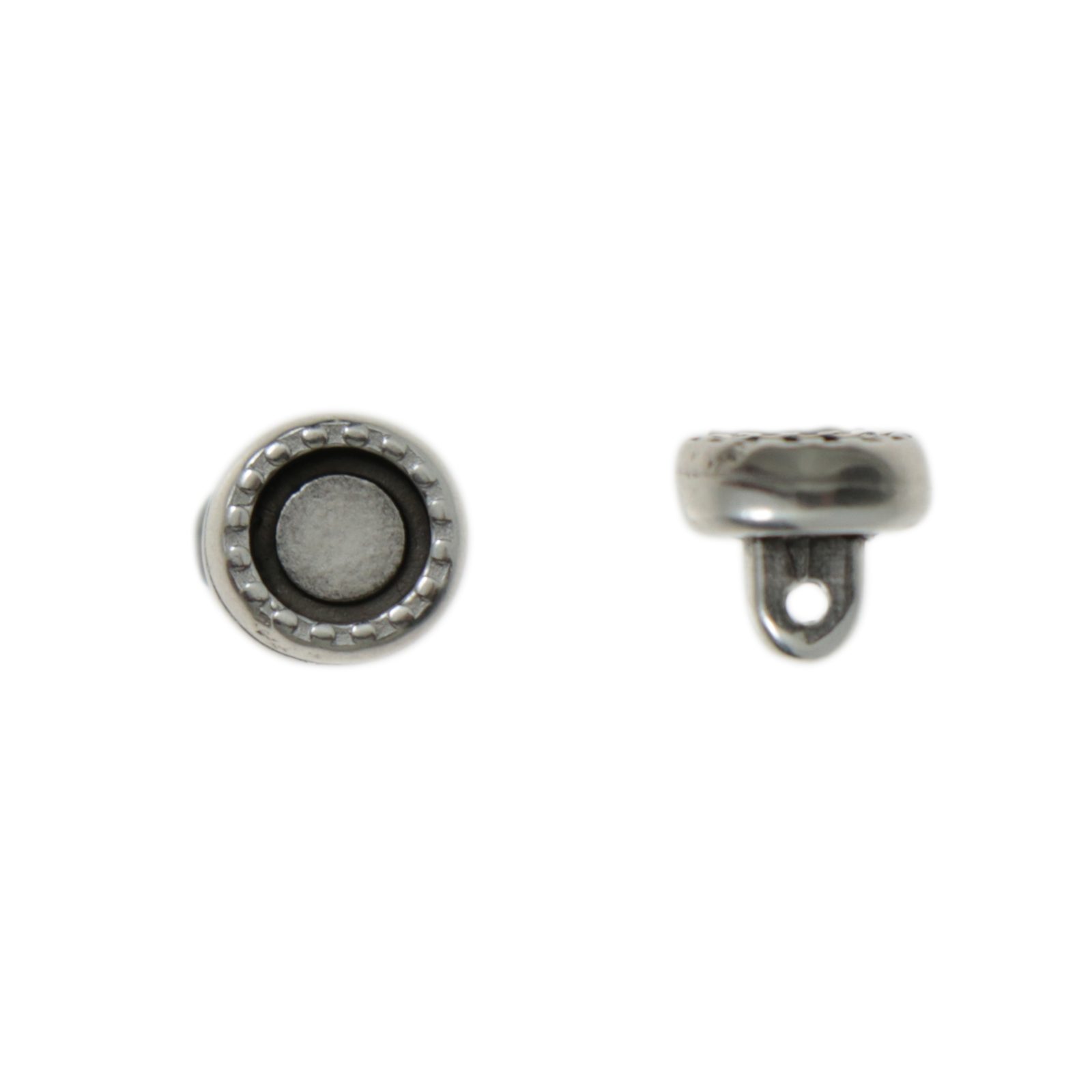amos - seedbeads 8/0 substitutes whit flatback ss16 setting - antique silver plated 6mm | 1pc