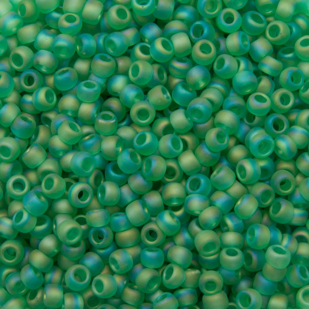saatperlen toho 8/0 transparent rainbow frosted dark peridot (164bf) | 10gr