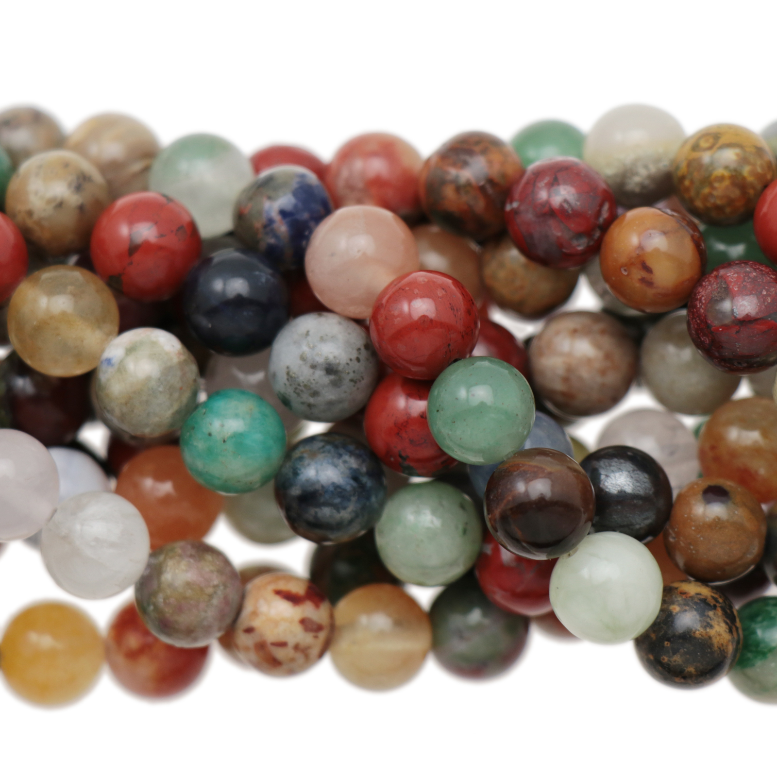 mixed gemstone basic smooth round 8mm | 16-inch strand