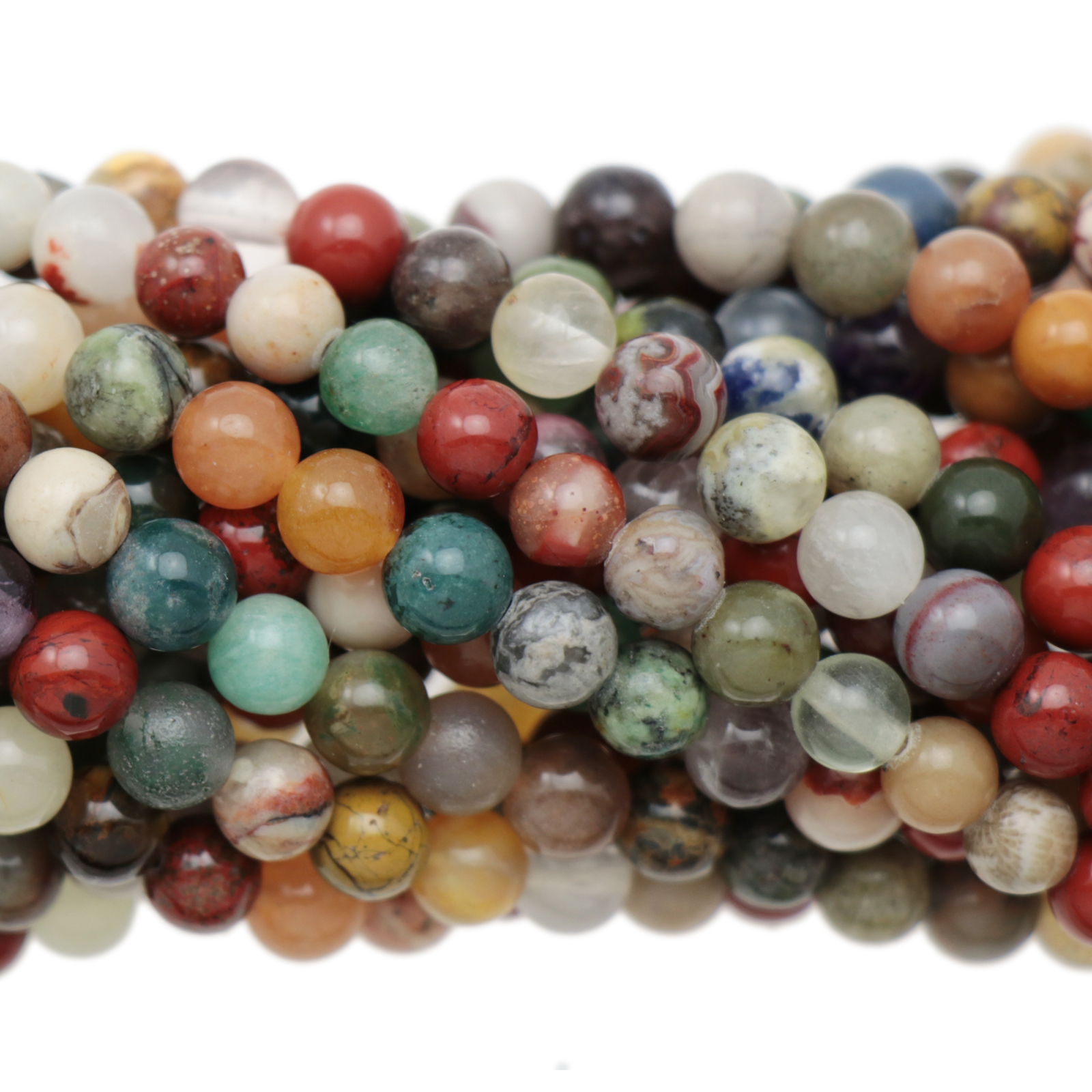 mixed gemstone basic smooth round 6mm | 16-inch strand
