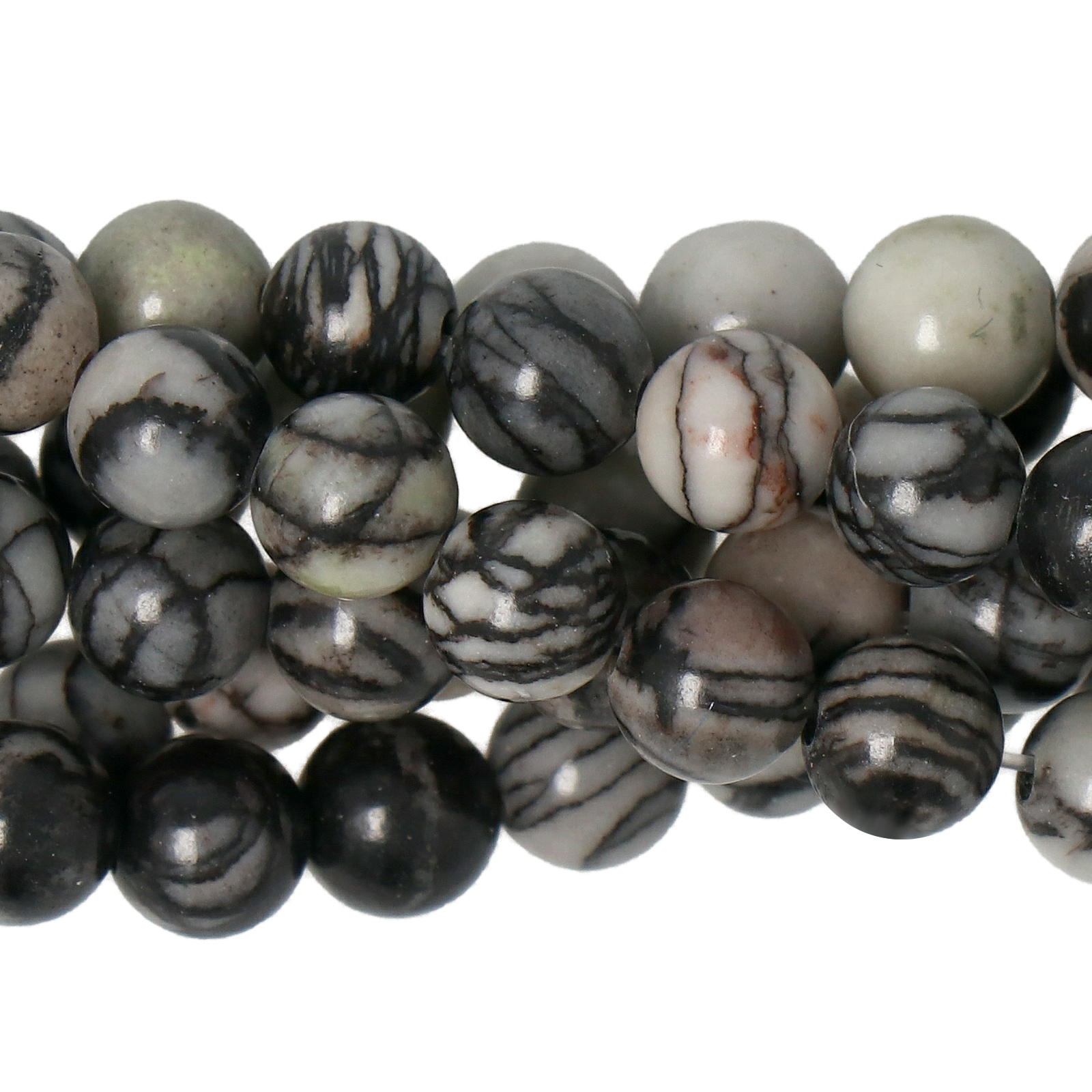black line jasper smooth round 6mm | 15/16-inch strand