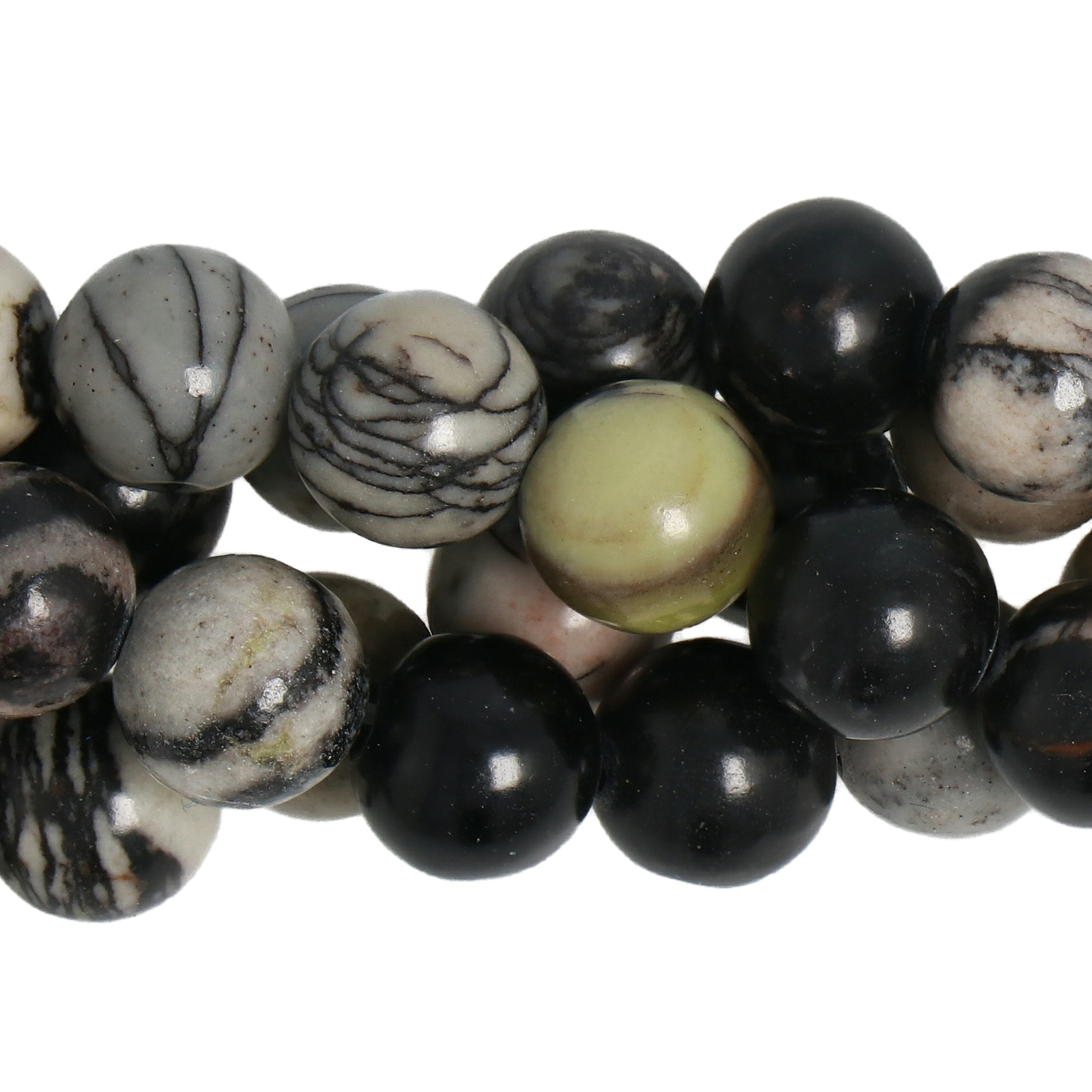black line jasper smooth round 8mm | 15/16-inch strand