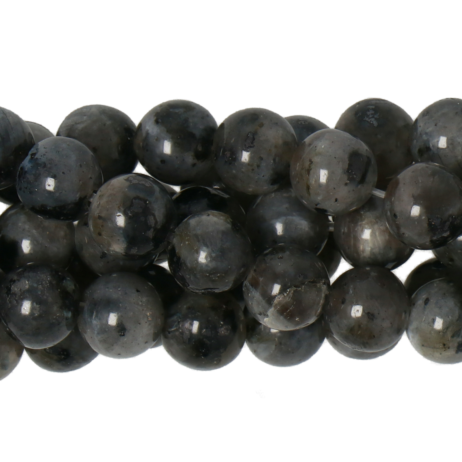 labradorit schwarz glatt rund 6mm | strang 38/40cm