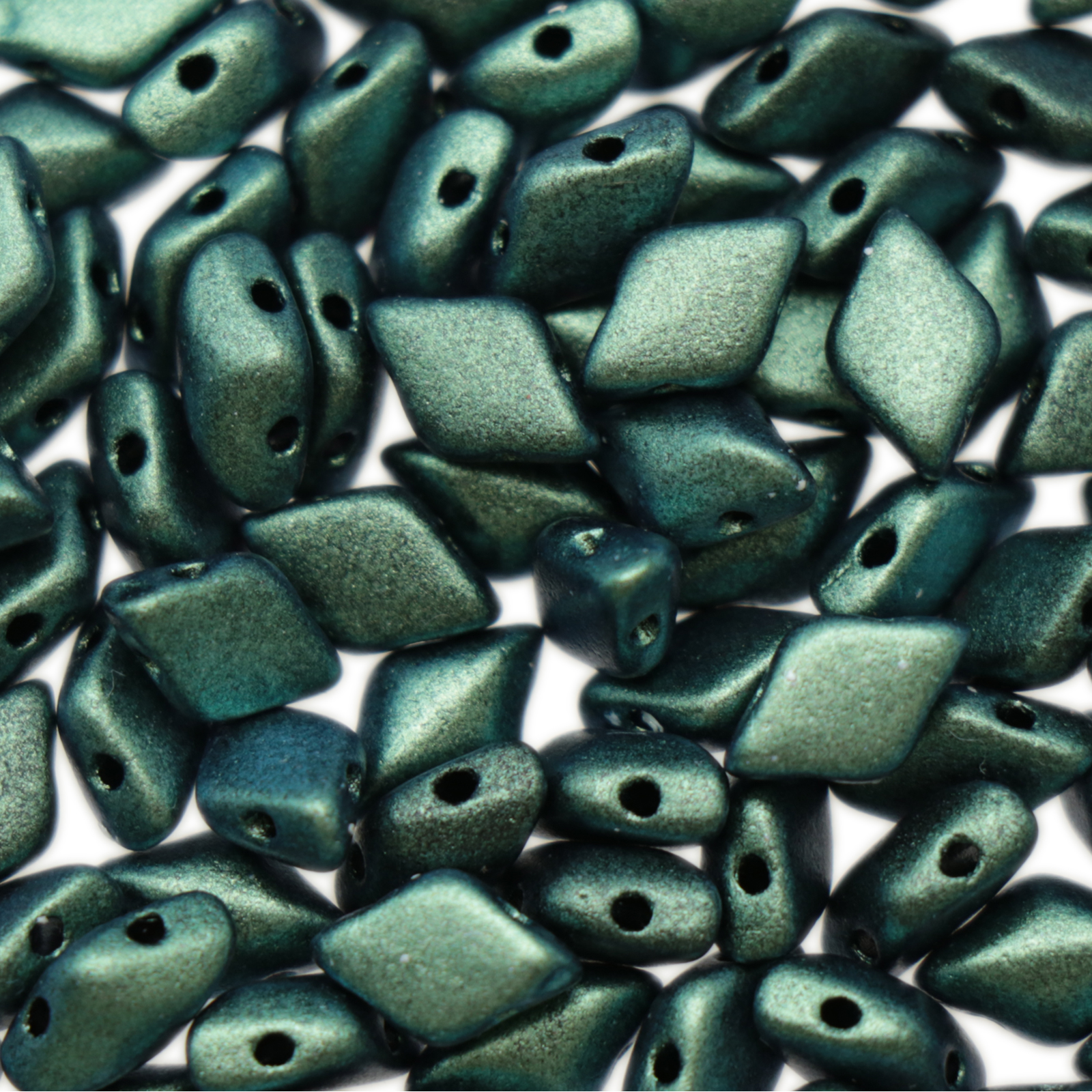 czech glass gemduo beads - polychrome mint chocolate 8x5mm | 10gr
