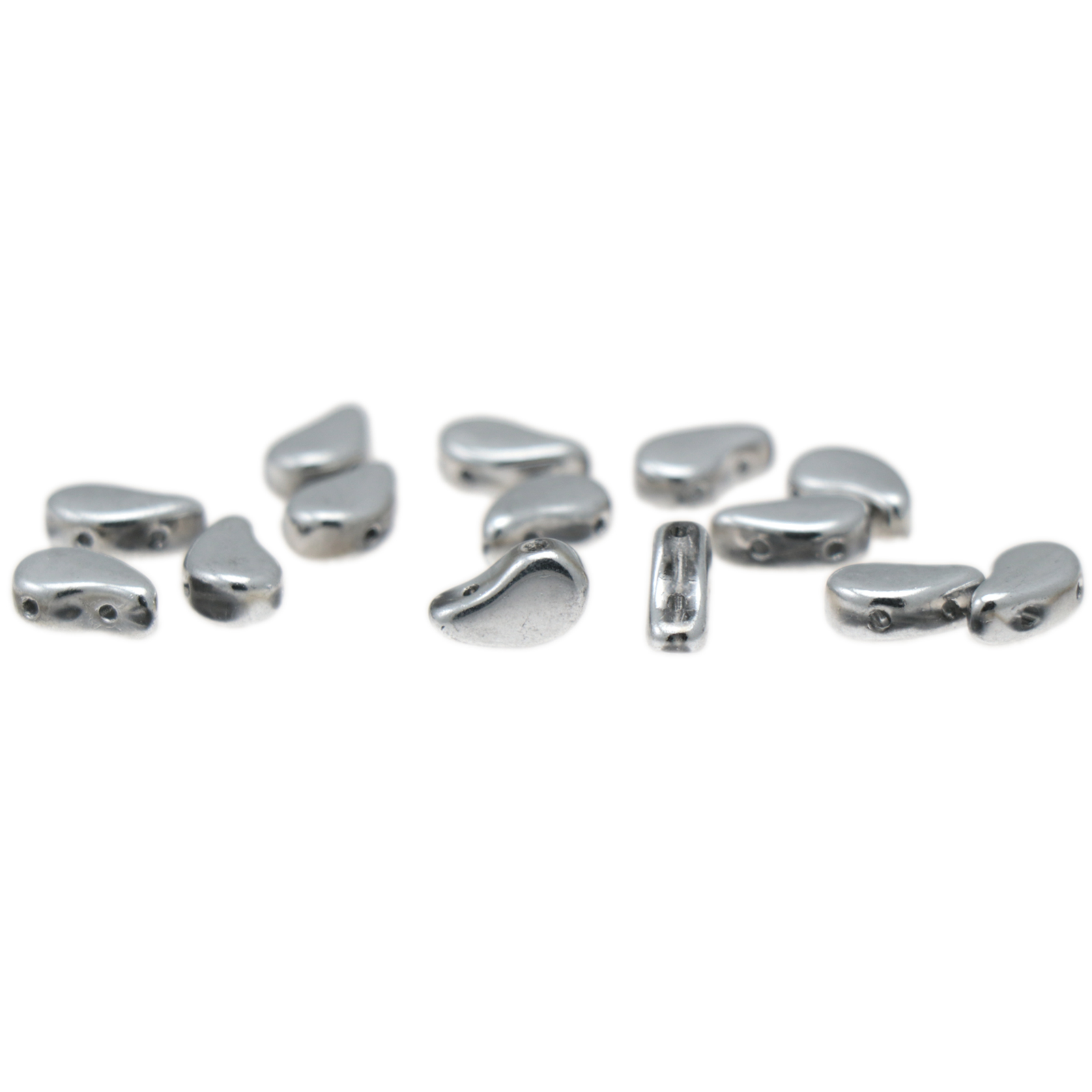paisley duo glasperlen silver 8x5mm | 10gr