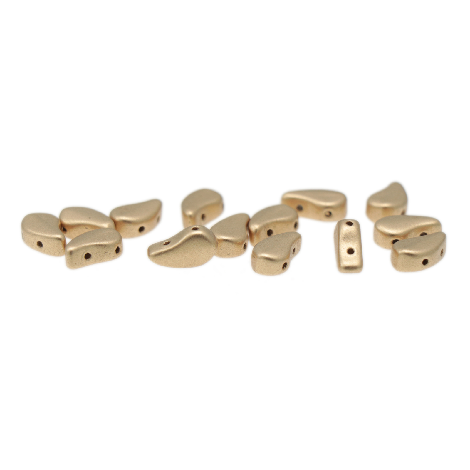 paisley duo glasperlen crystal bronze pale gold 8x5mm | 10gr