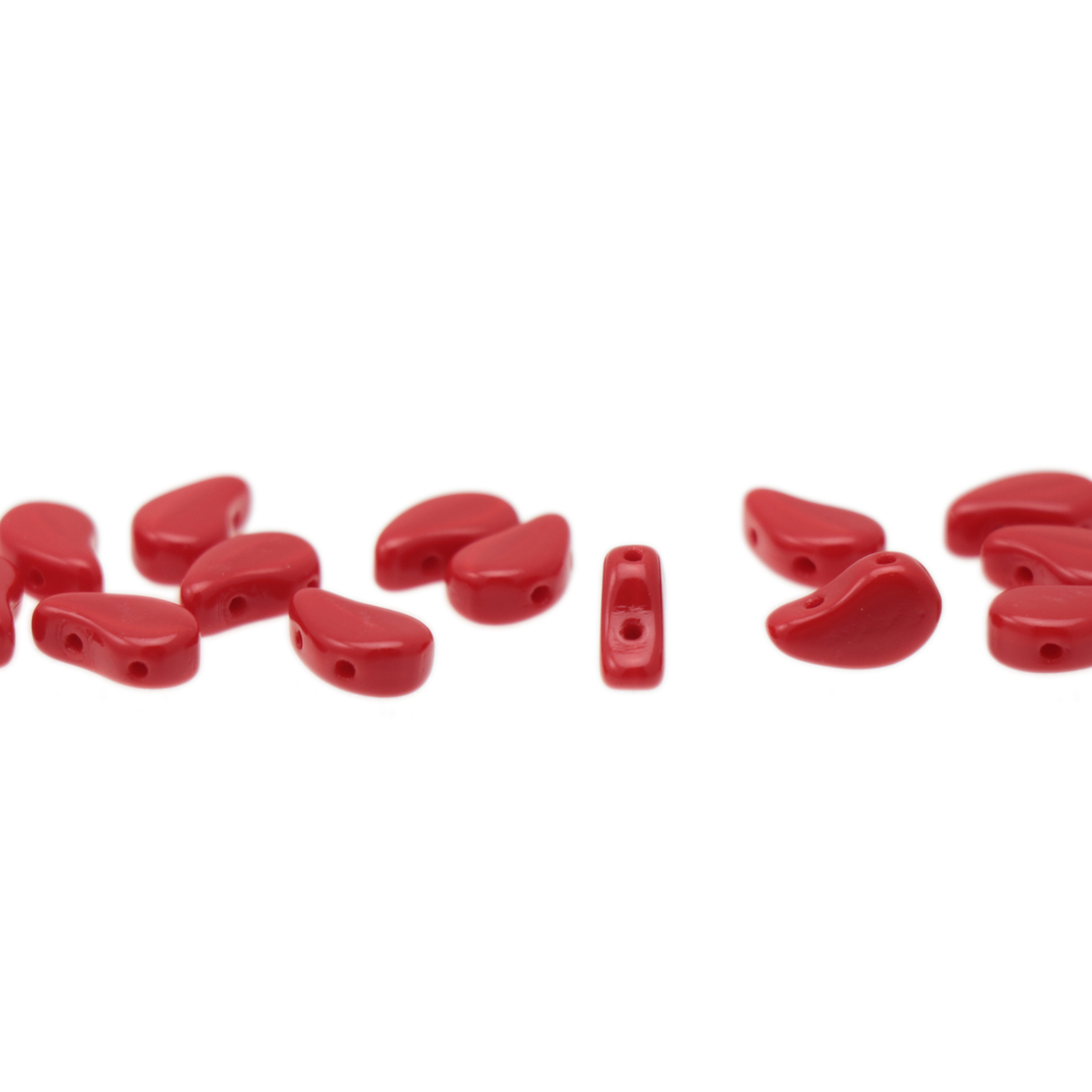 paisley duo glasperlen opaque red 8x5mm | 10gr