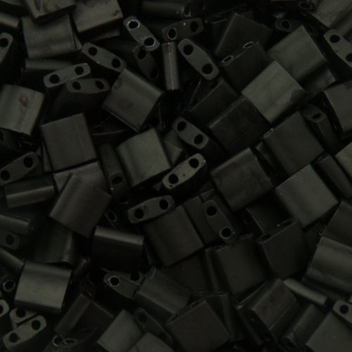 miyuki tila beads - matte black 5mm | 5gr