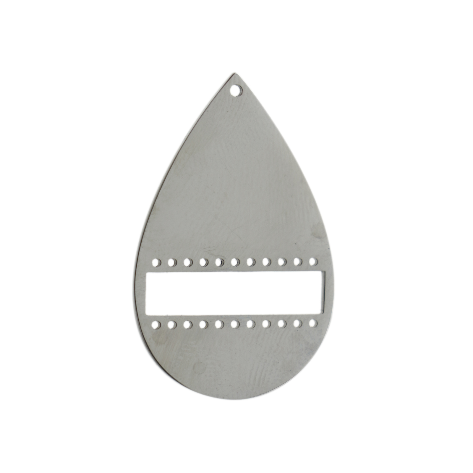 centerline pendant rhodium silver plated drop 35x22mm | 1pc