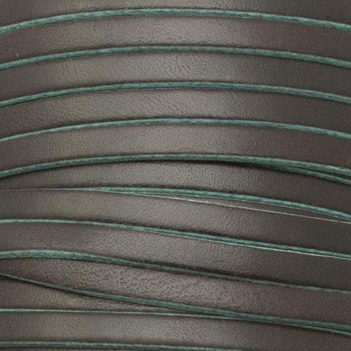 brown flat leather cord 5mm | 20cm