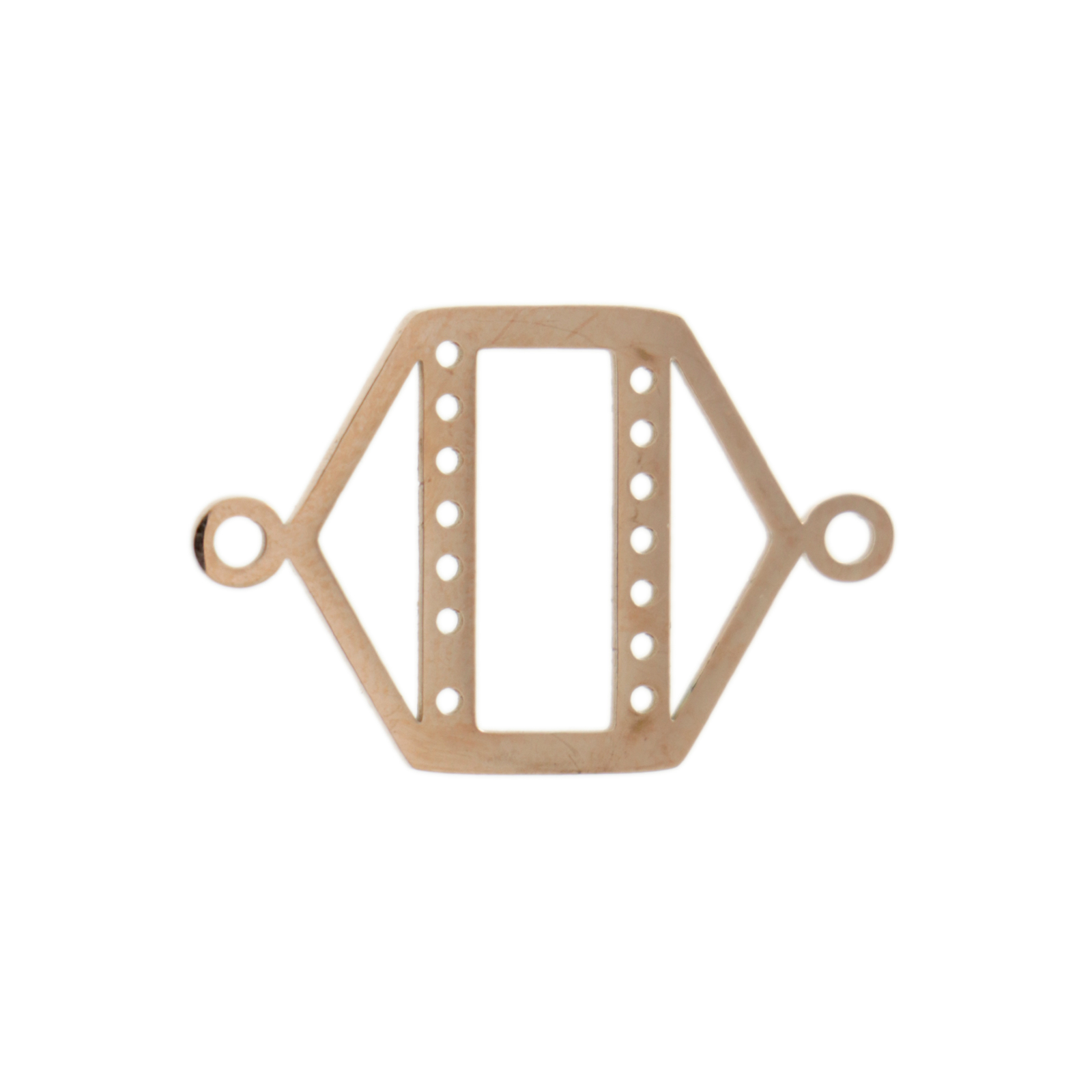 centerline link rose gold plated exagone 23x15mm | 1pc