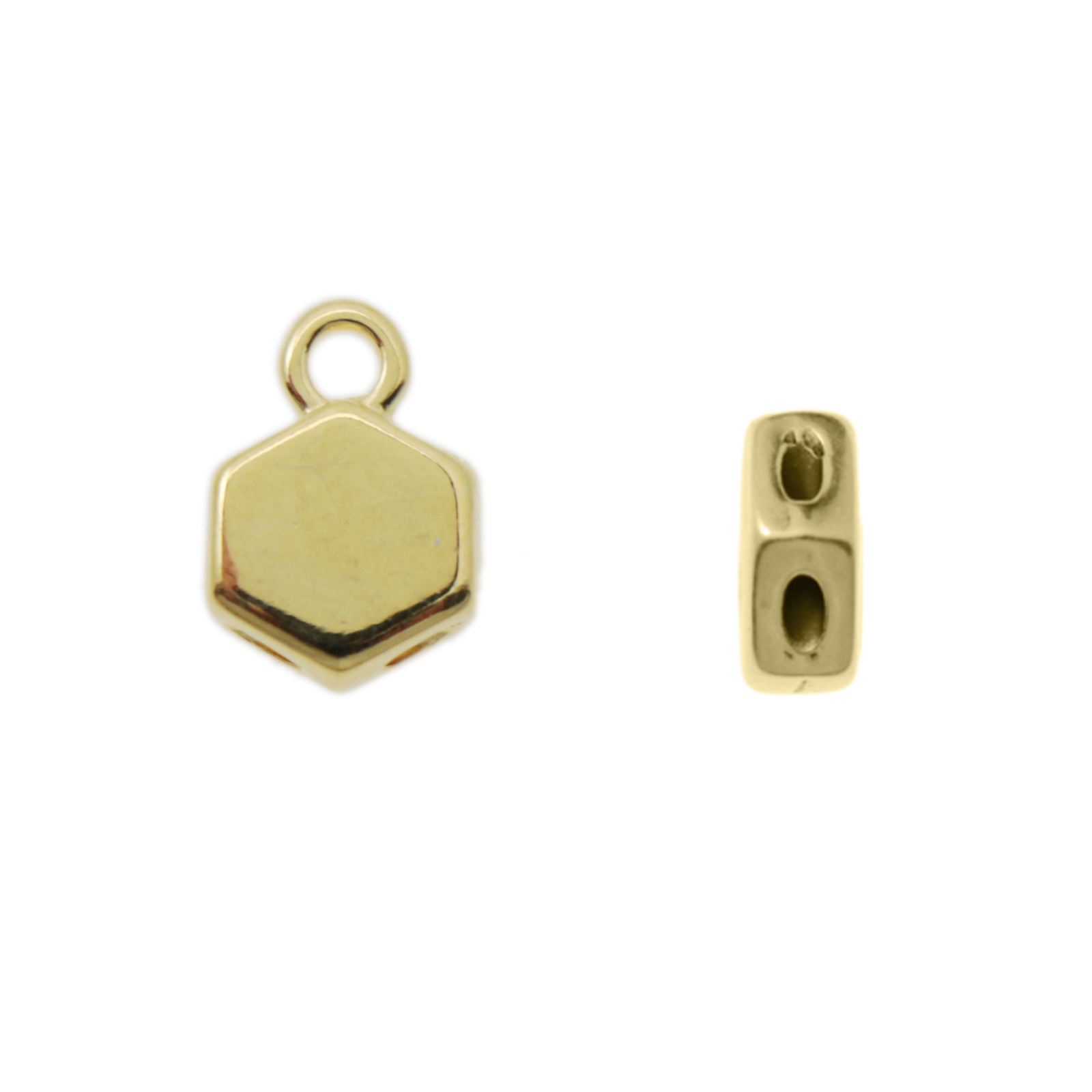 maragas - honeycomb beads ending - 24k gold plated 6mm | 2pc