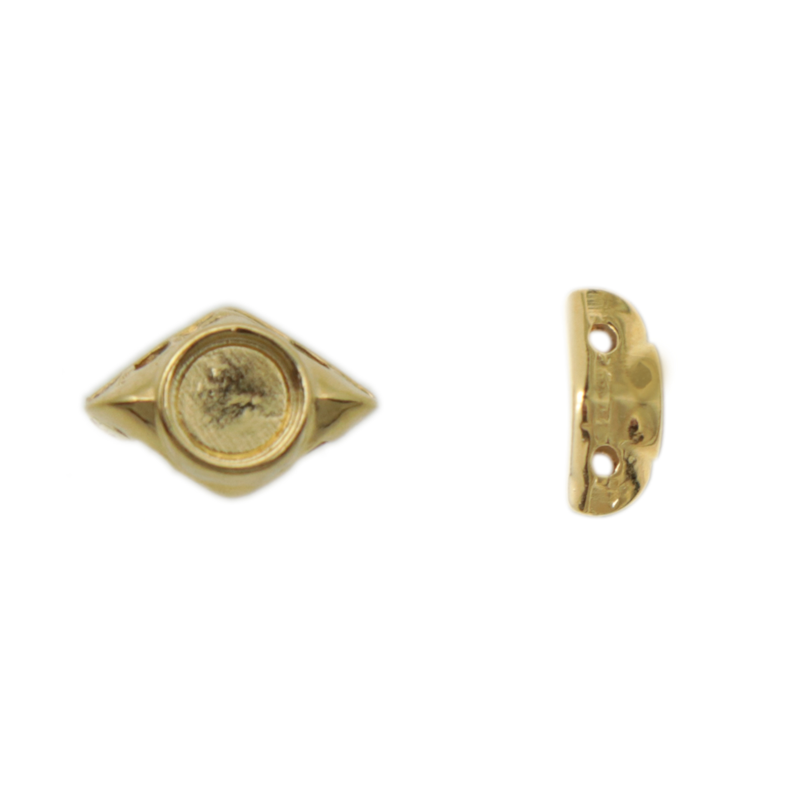 areti - gemduo beads substitutes whit flatback ss10 setting - 24k gold plated 8x5mm | 2pc