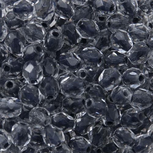 böhmische glasschliffperlen black lined crystal 4mm | 50st