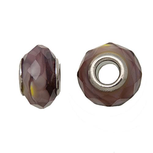 light amethyst cloudly large hole beads 14x10mm | 2pc