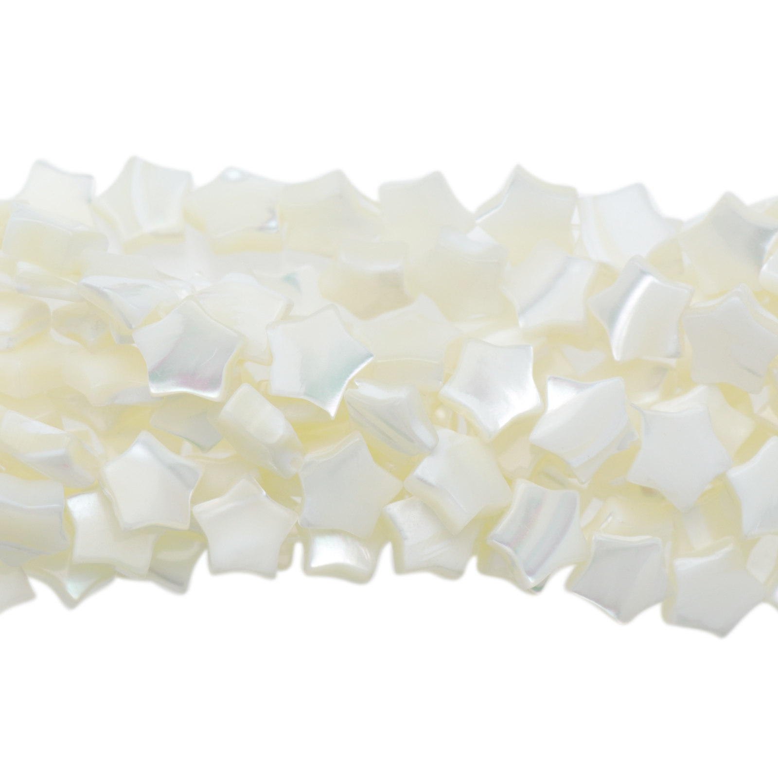 white natural mother of pearl - star 10mm | 10pc