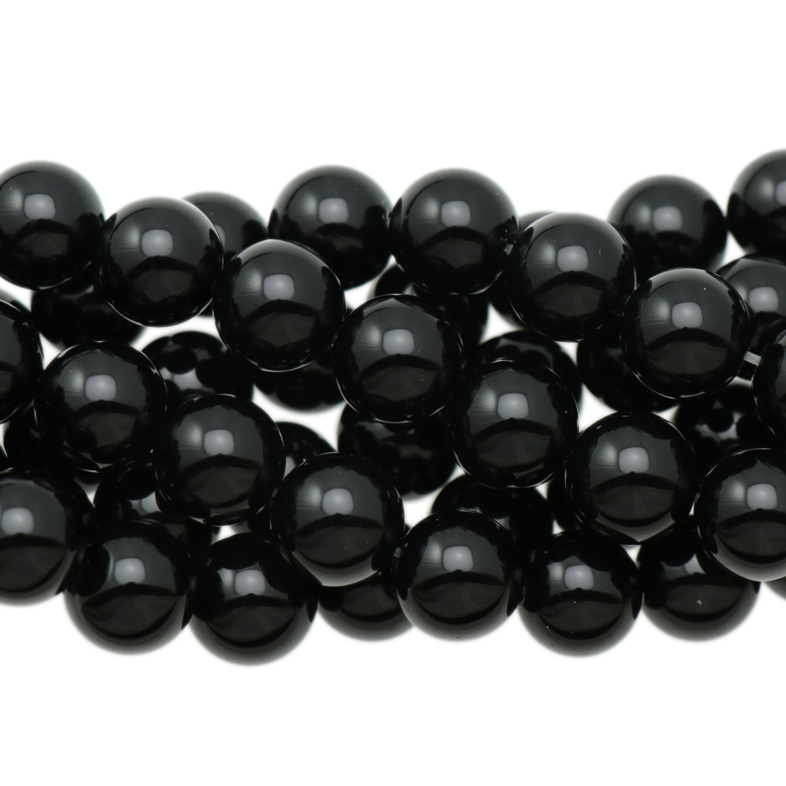 black onyx smooth round 10mm | 10pc
