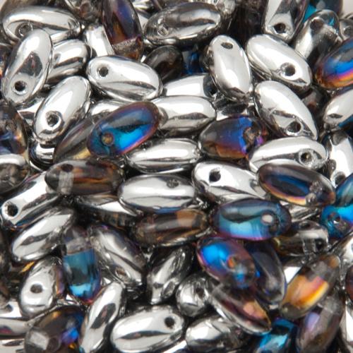 czech glass rizo beads - crystal bermuda 6x2,5mm | 10gr