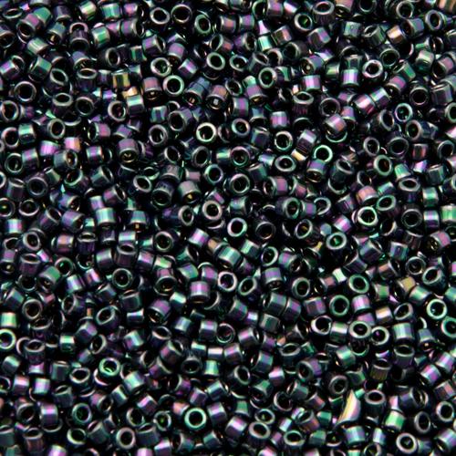 miyuki delica 11/0 - metallic plum/emerald/gold iris | 8gr