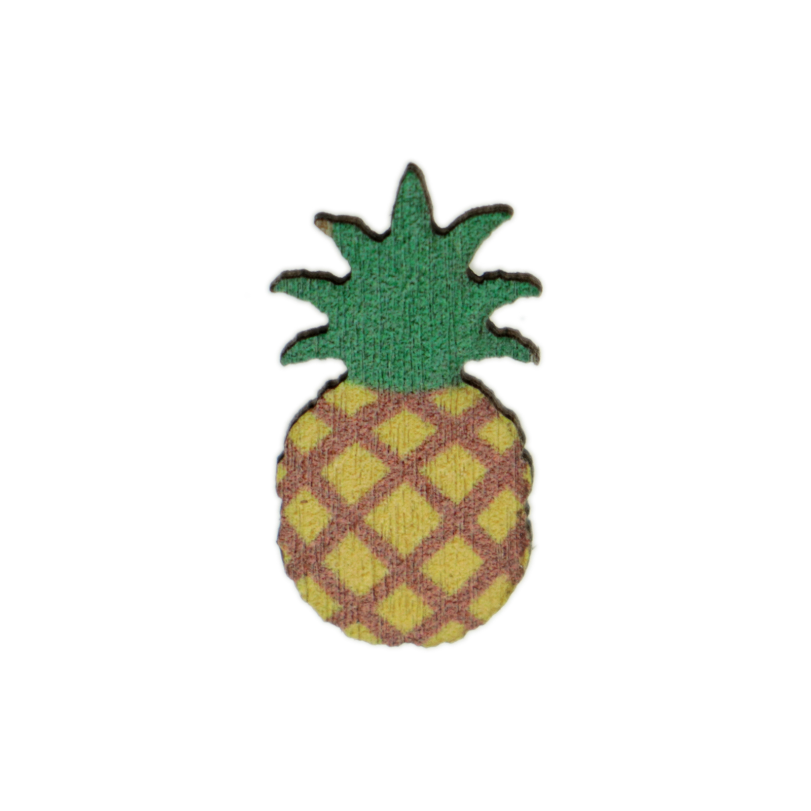 wooden component - yellow/green - ananas 18x10mm | 2pc