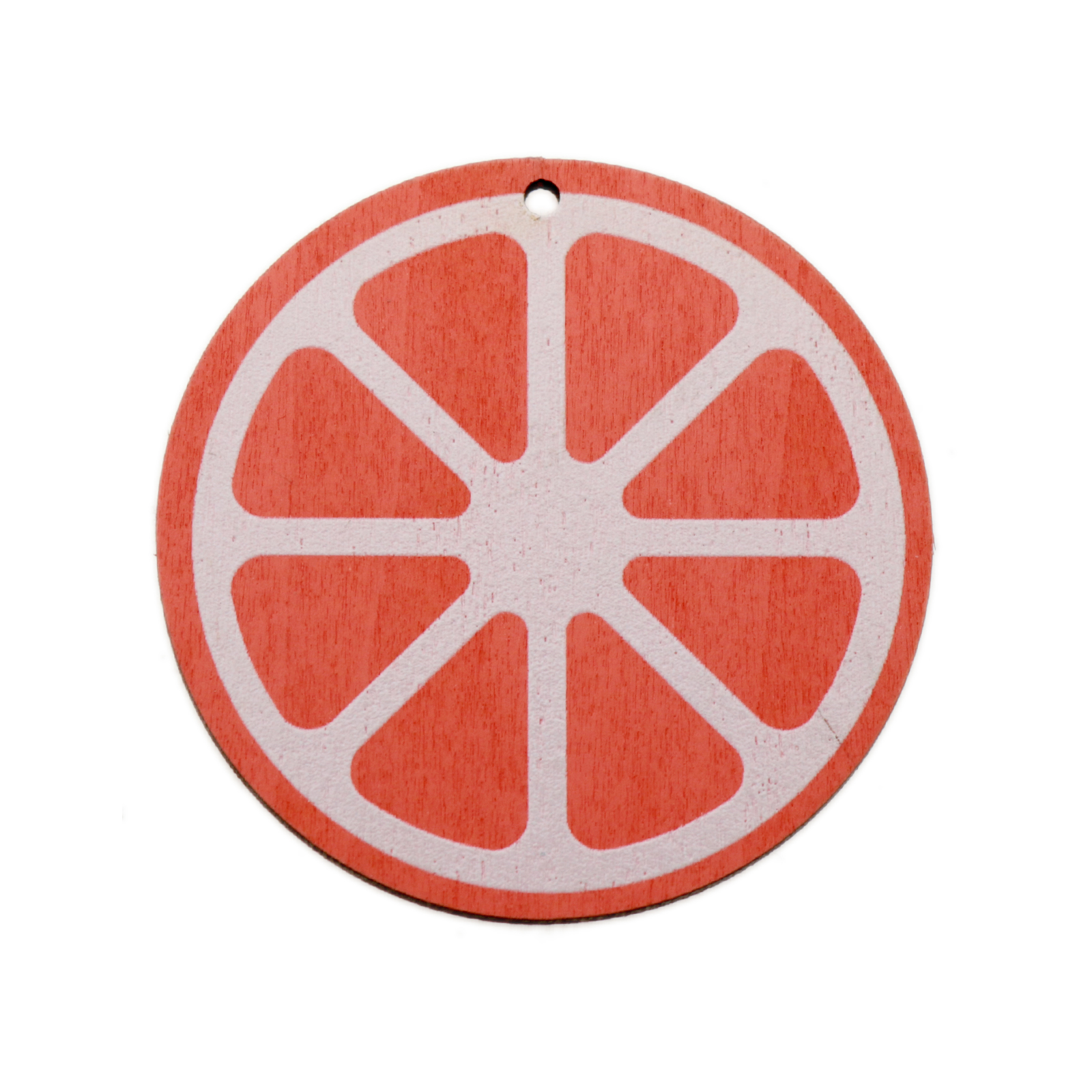 wooden pendant - orange - round 50mm | 1pc