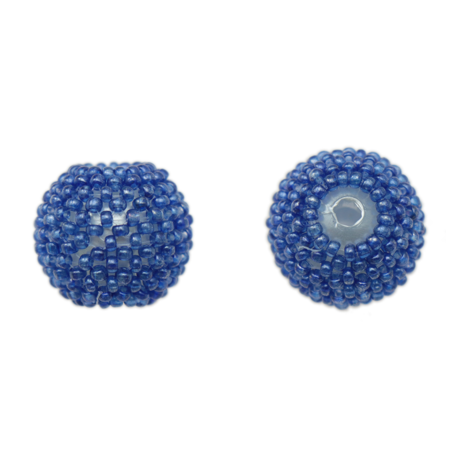 netting bead blue round 14mm | 2pc