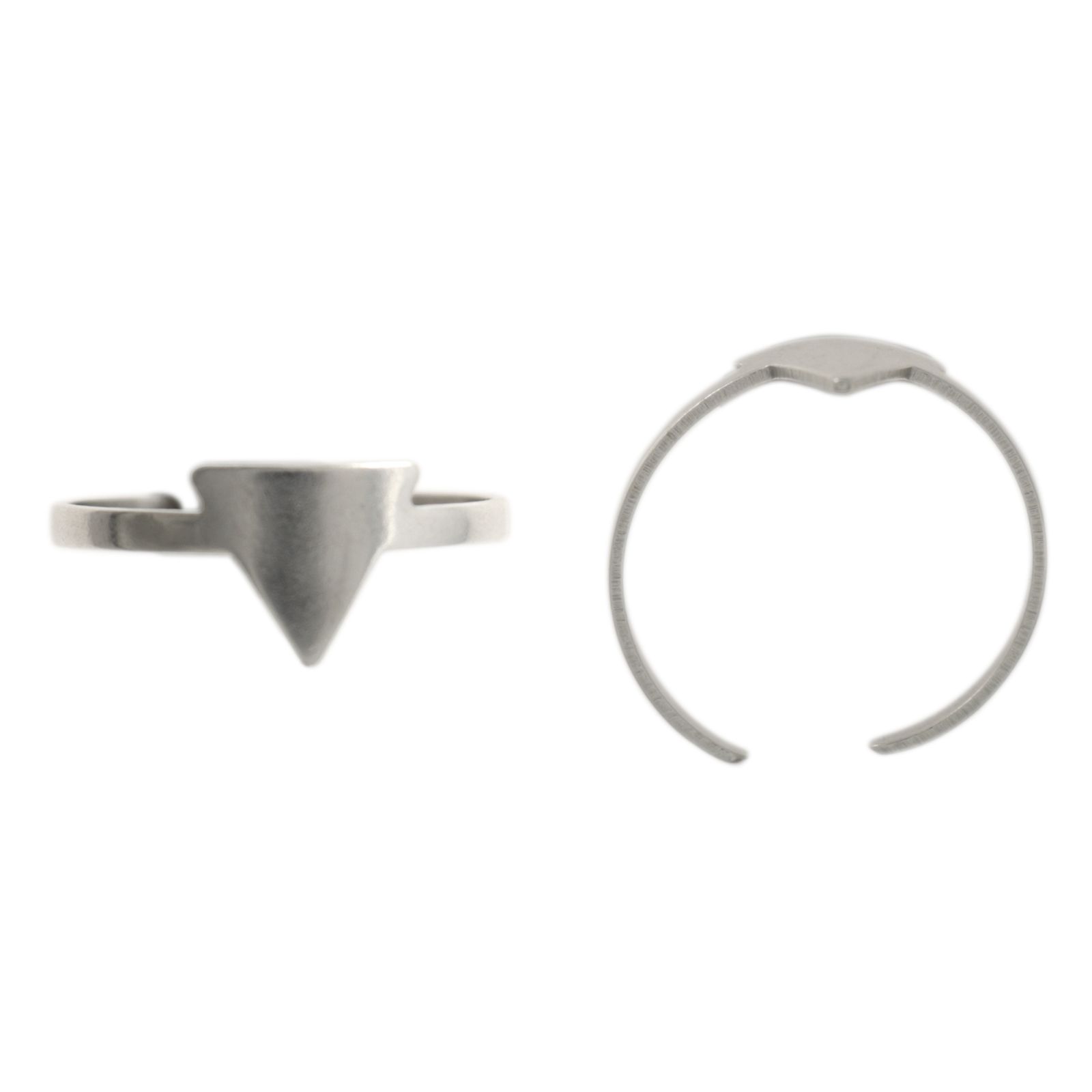 adjustable antique silver plated ring triangle 19mm | 1pc