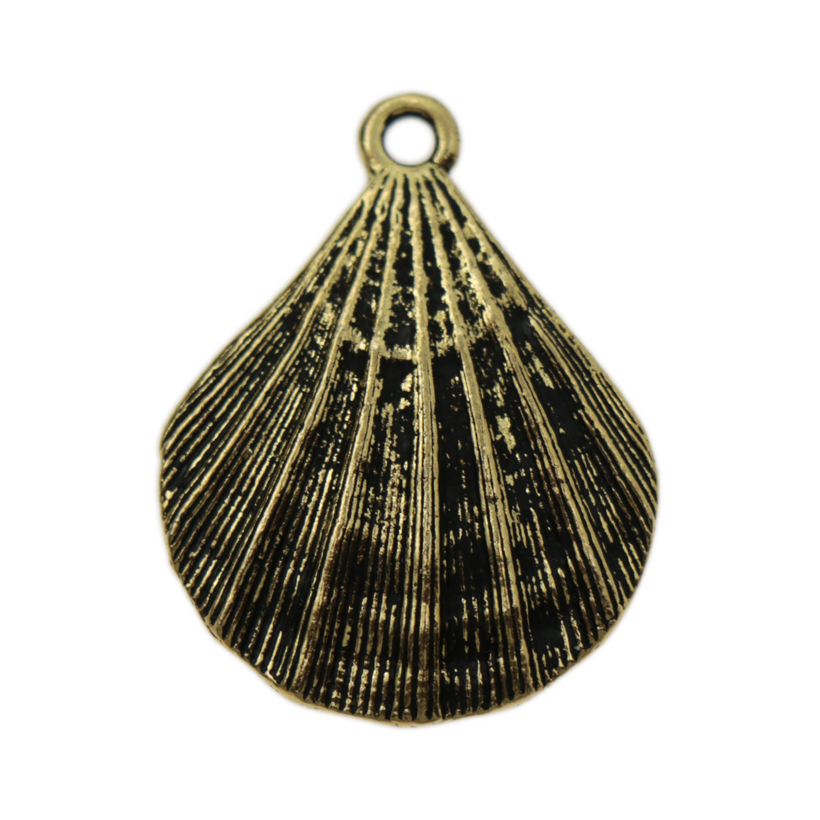 antique gold plated shell pendant | 1pc