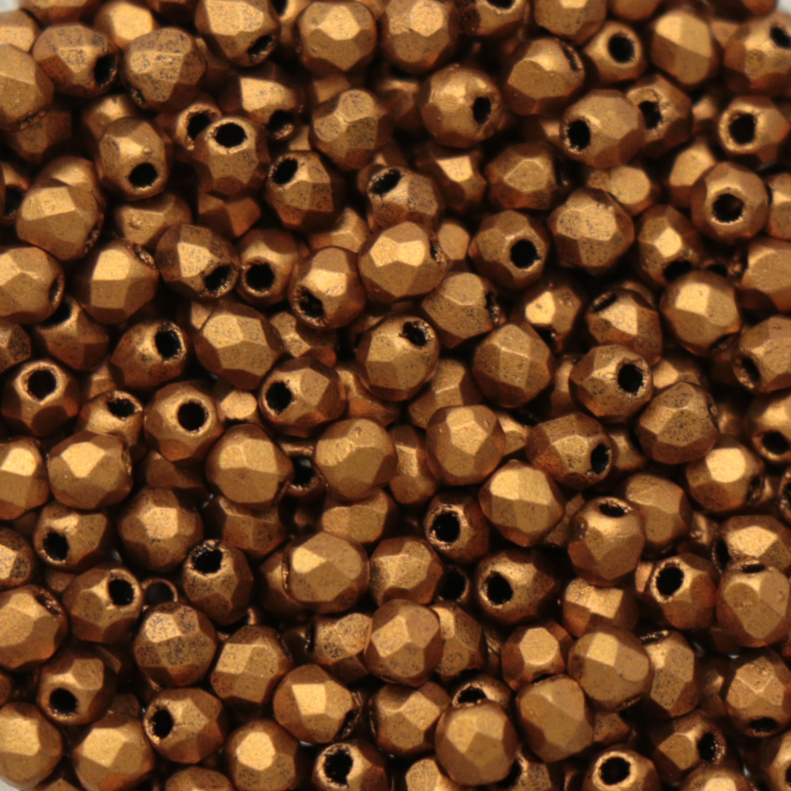 czech fire-polished round beads brass gold 2mm | 50pc
