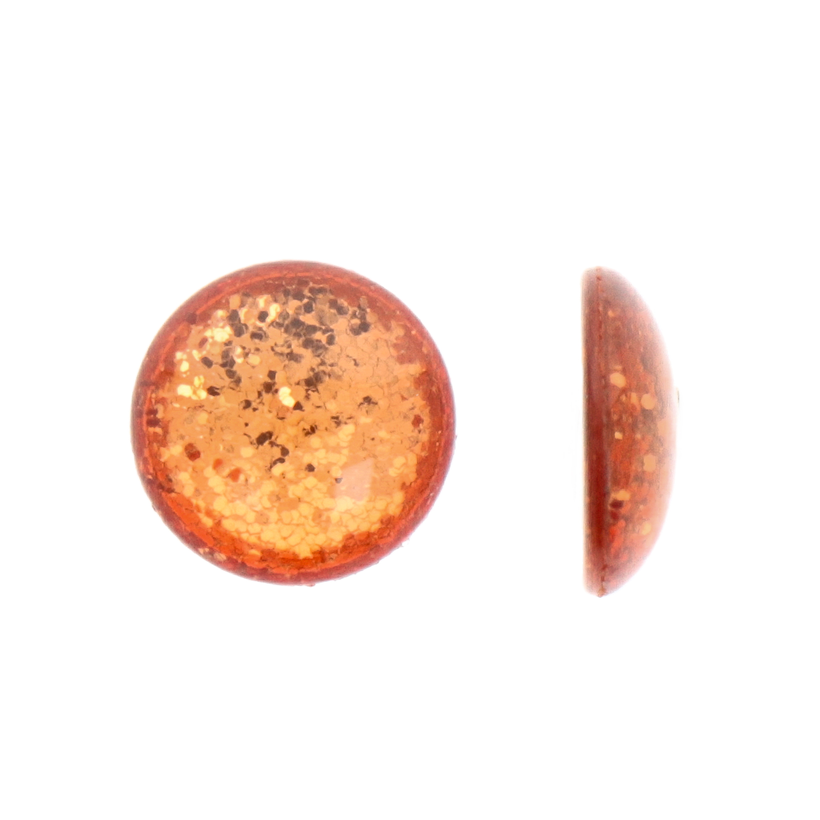 harz cabochon stardust orange rund 14mm | 4st