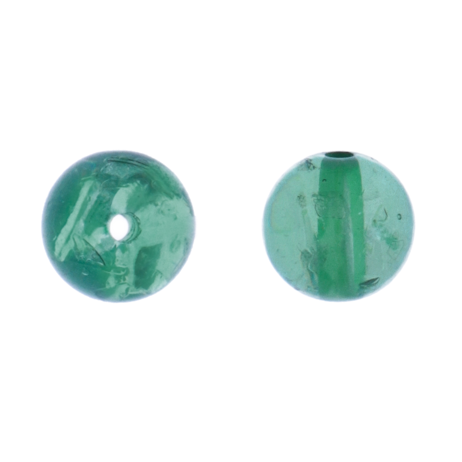 emerald green crash resin smooth round 10mm | 10pc