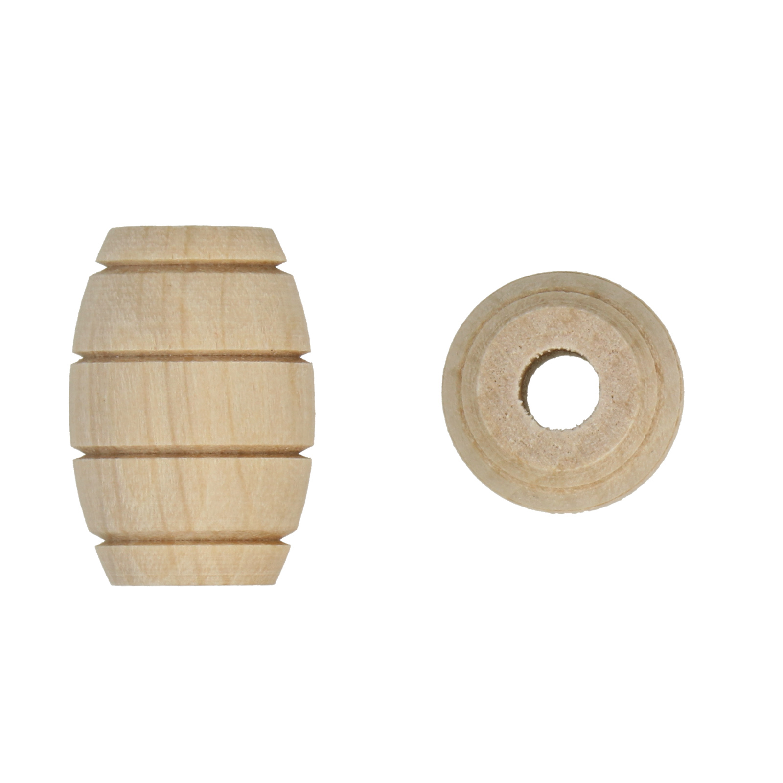 unfinished wood grooved olive beads 22x15mm | 10pc