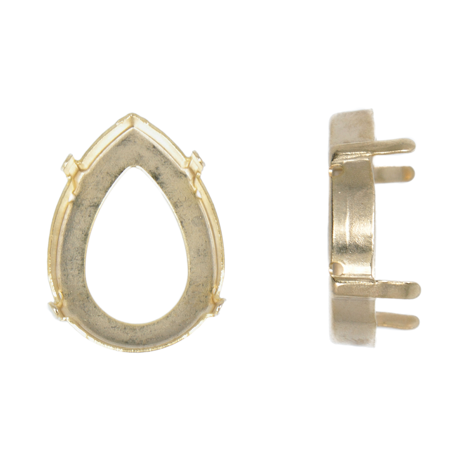 gold plated sew-on setting for drop 25x18mm | 1pc