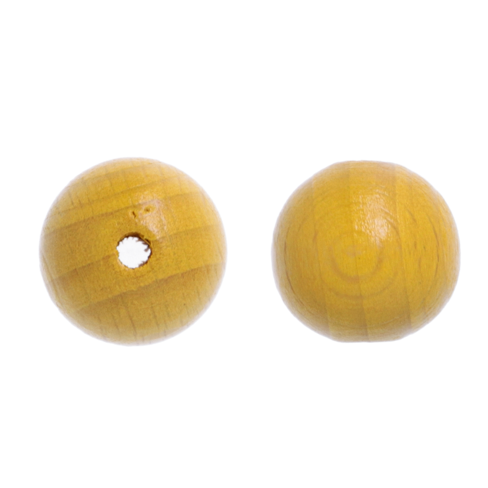 dyed made in italy wood beads - yellow round 15mm | 12pc