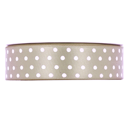 satinband pois beige 25mm | 2mt