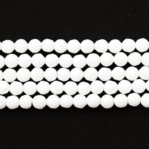 weiß achat (synthetisch) facettiertes runde 4mm | strang 38/40cm